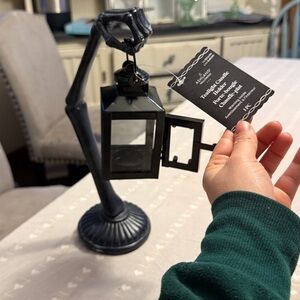 Tealight candle holder Decorative Hanging Lantern on Curved Stand - Home Accents